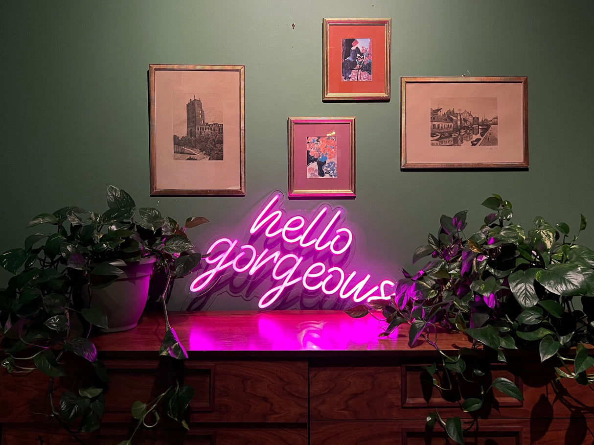 Hello Gorgeous Liquid Neon Sign