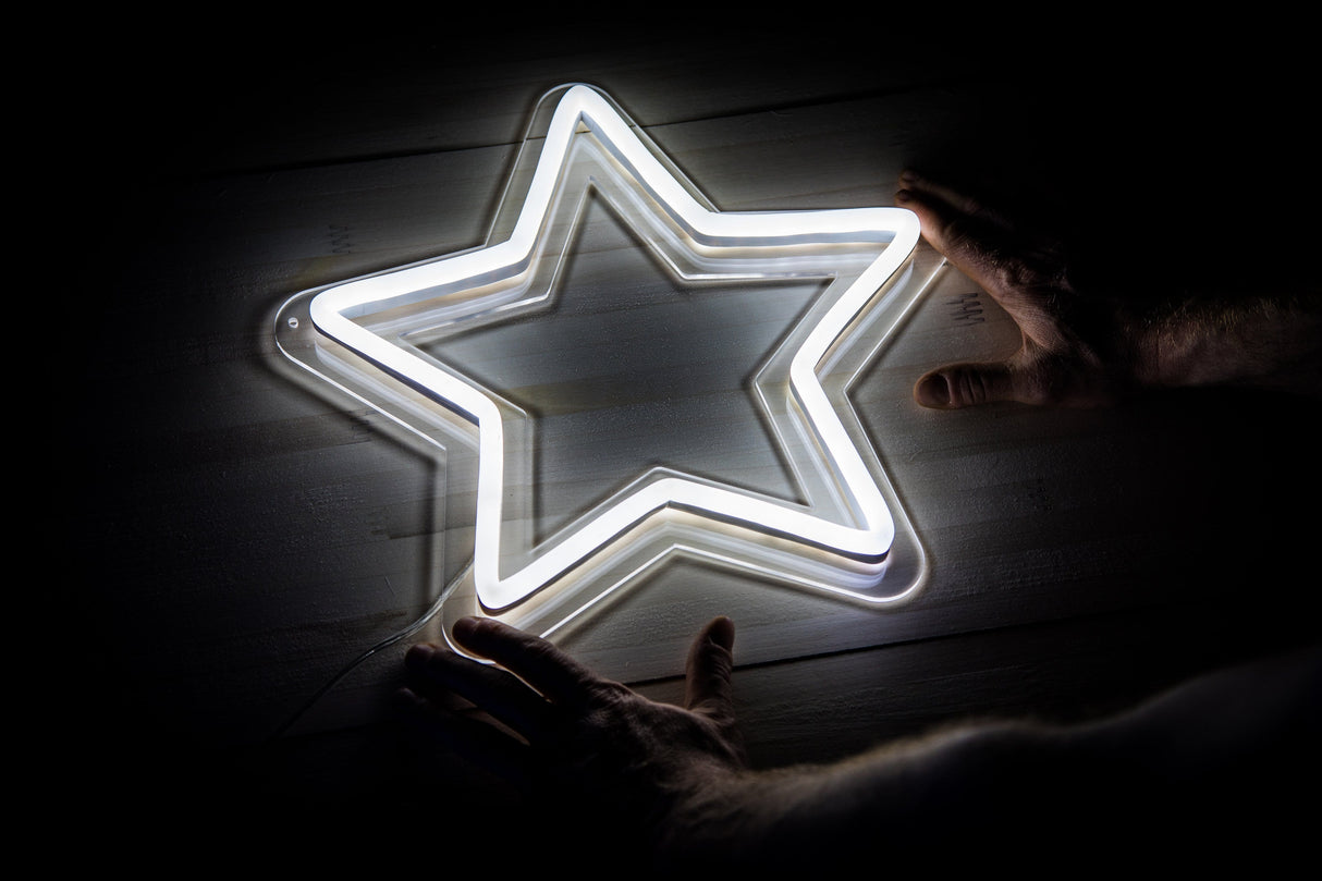 Star LED signs white