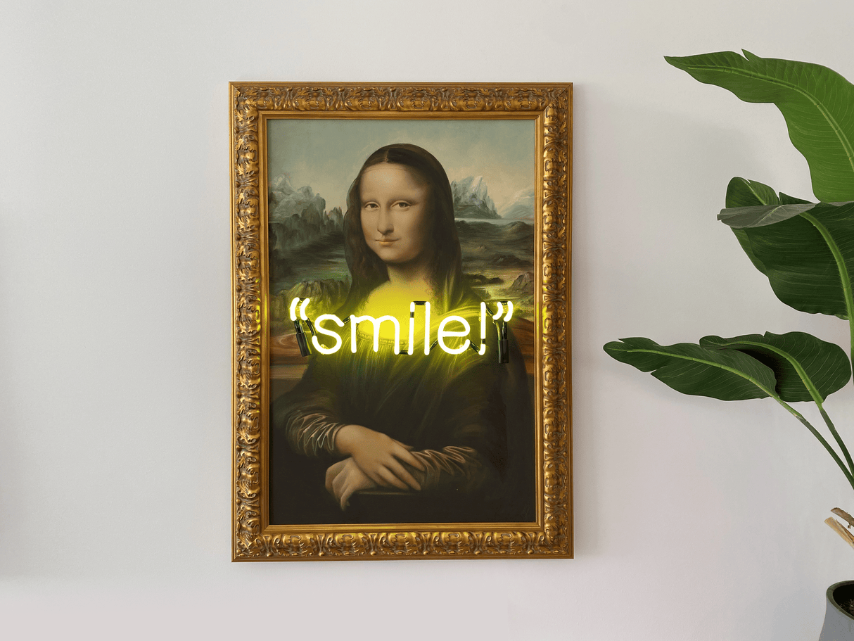 Mona Lisa "Smile" Neon Sign Wall Mounted
