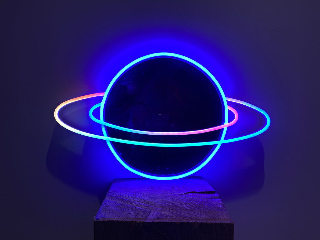 Planet saturn color changing animated LED Neon Sign