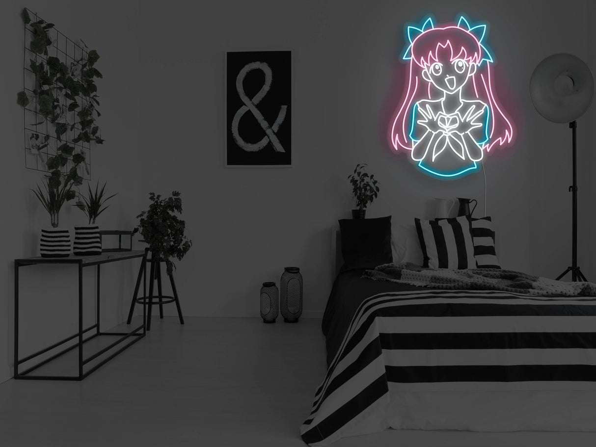 Anime Love You Girl Liquid Neon Sign