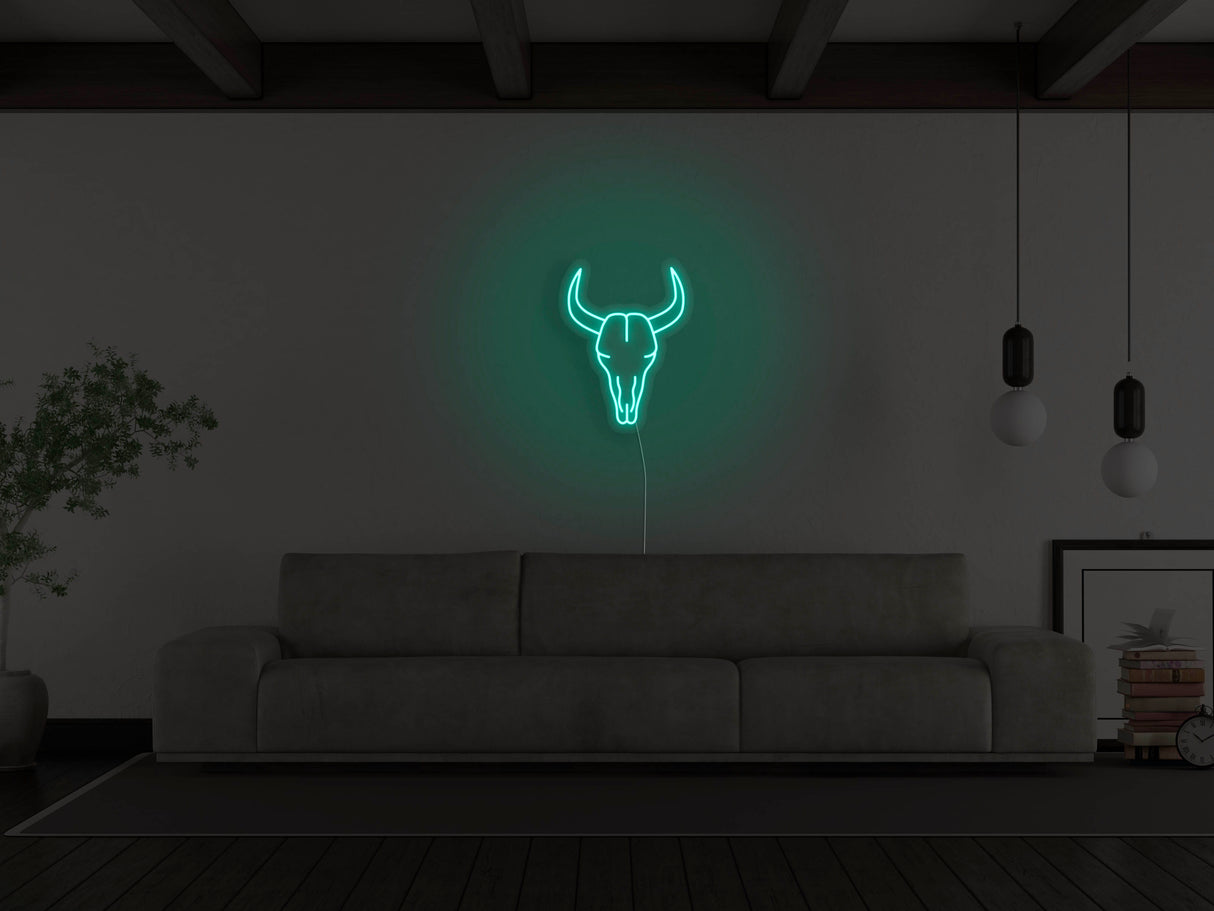 Bull Skull Liquid Neon Sign