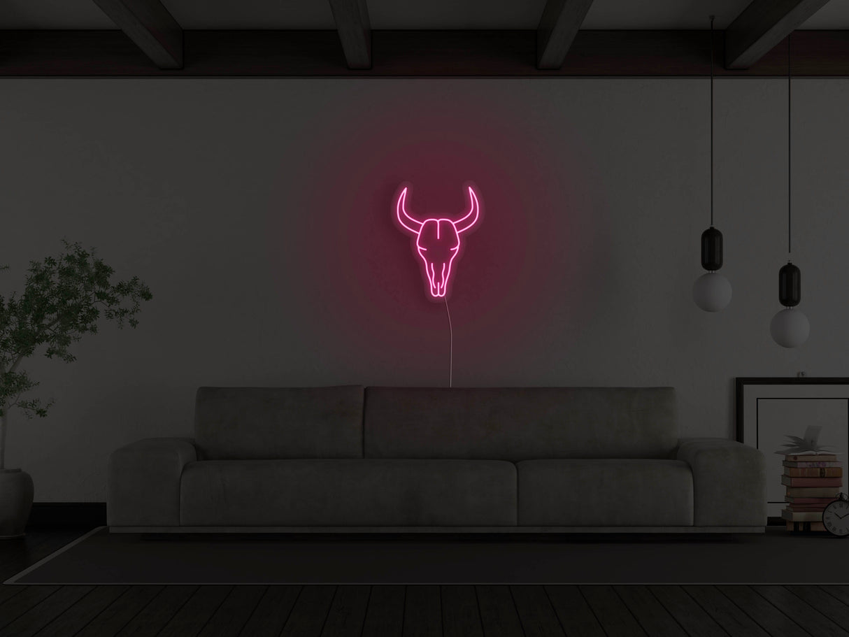 Bull Skull Liquid Neon Sign