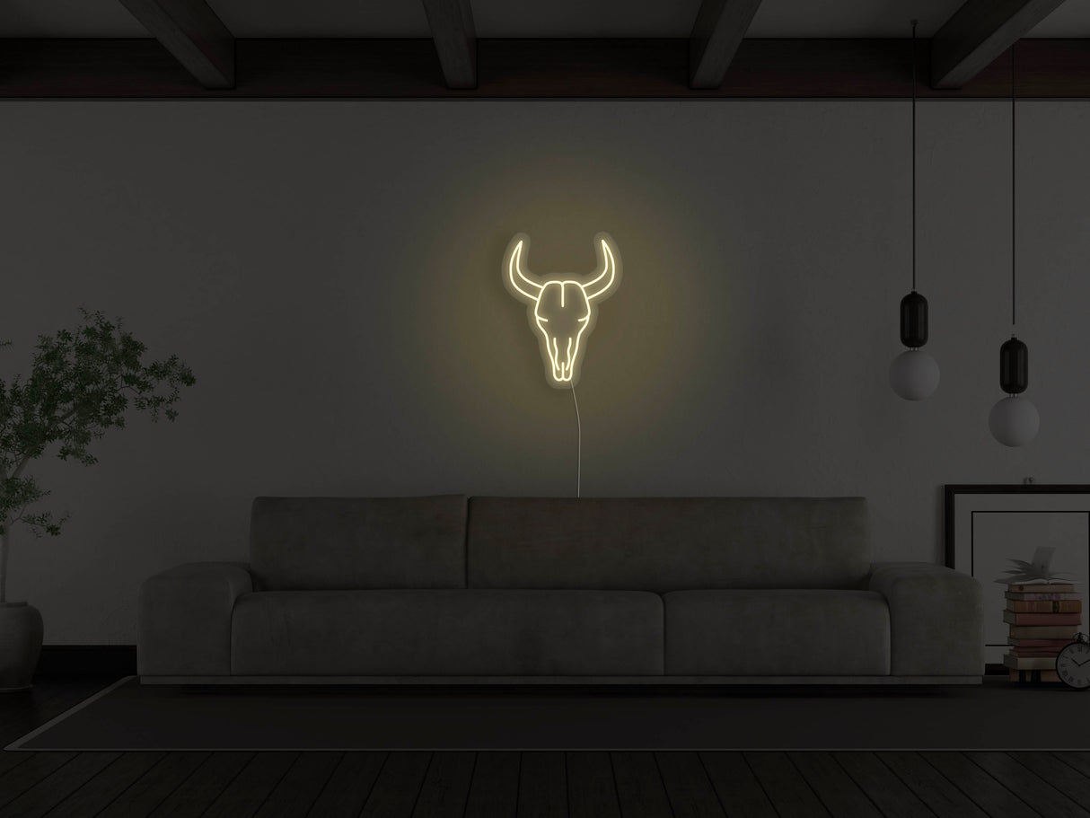 Bull Skull Liquid Neon Sign