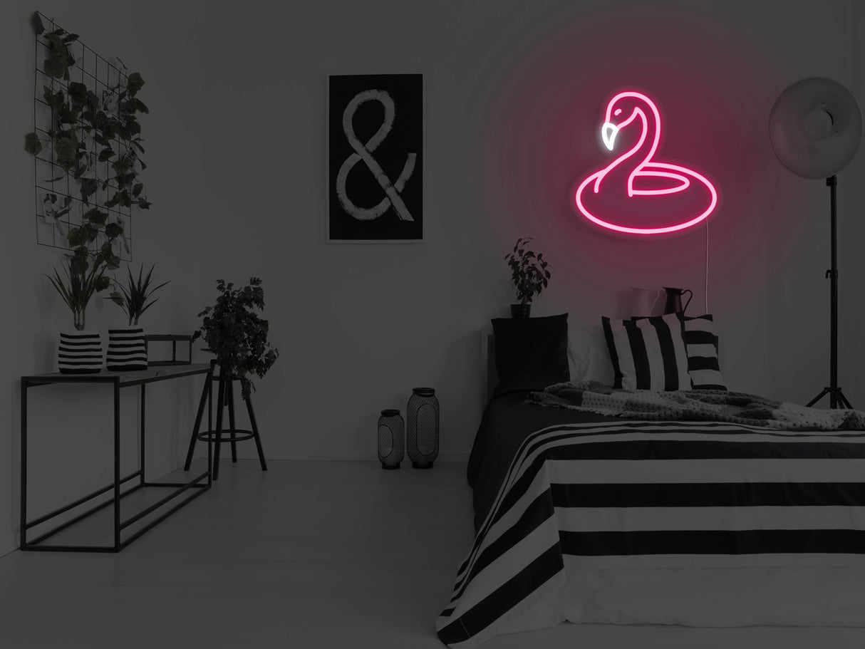 Flamingo Pool Floaty LED Neon Sign
