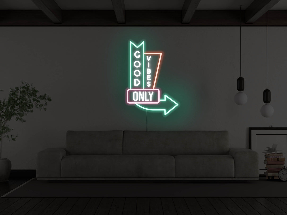 Vintage Good Vibes Only LED Neon Sign
