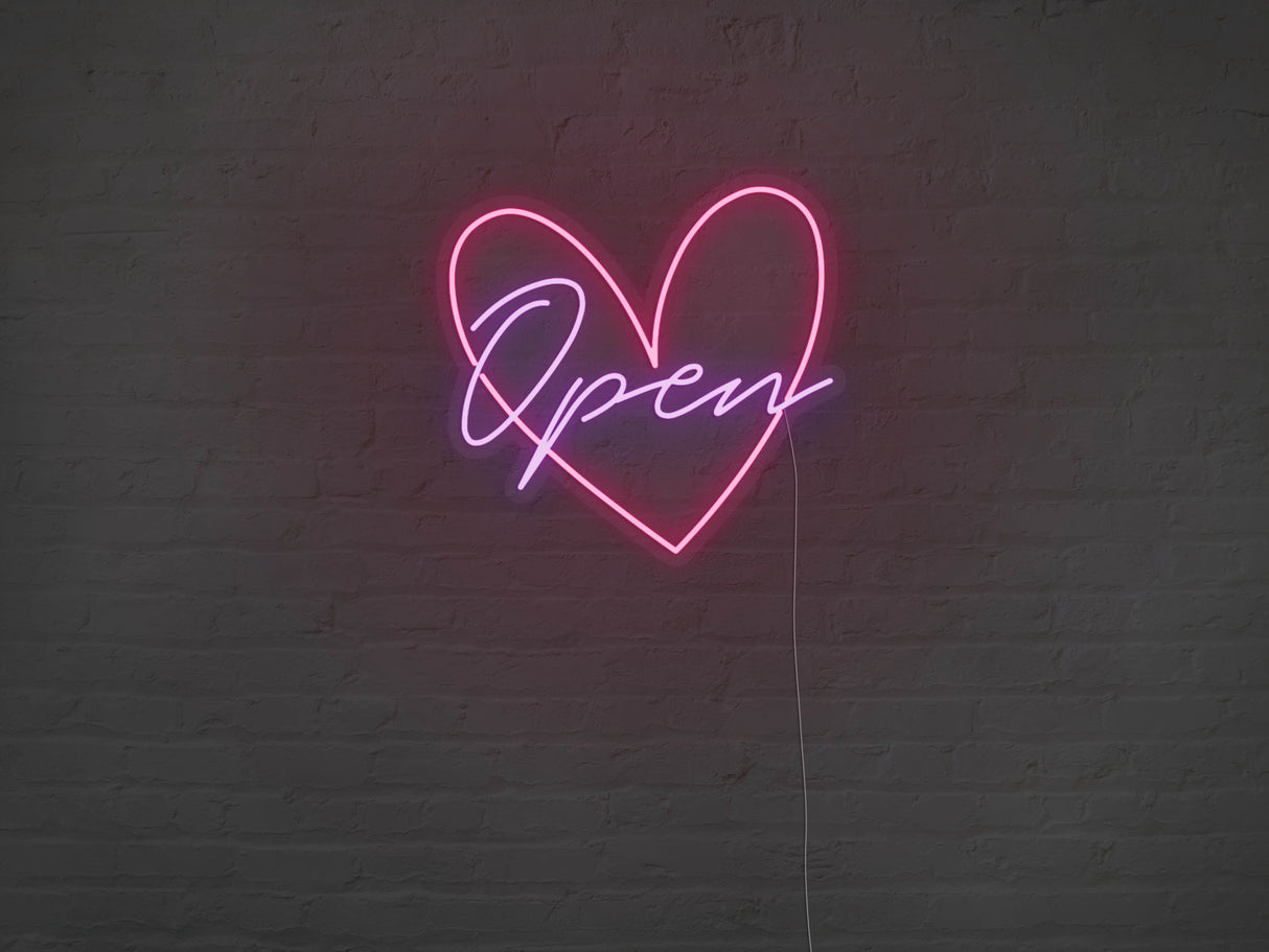 Heart Open Liquid Neon Sign