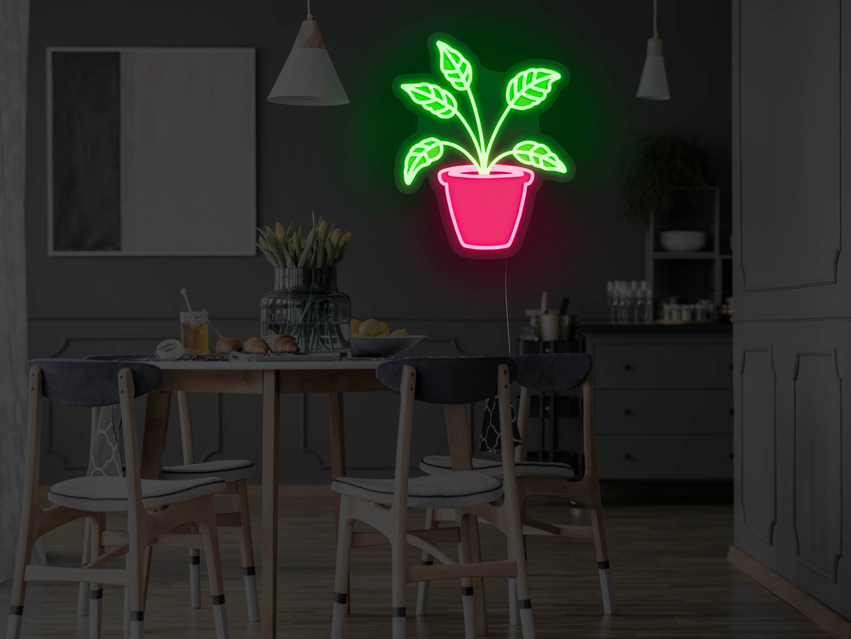 Potted Plant Version 1 LED Neon Sign