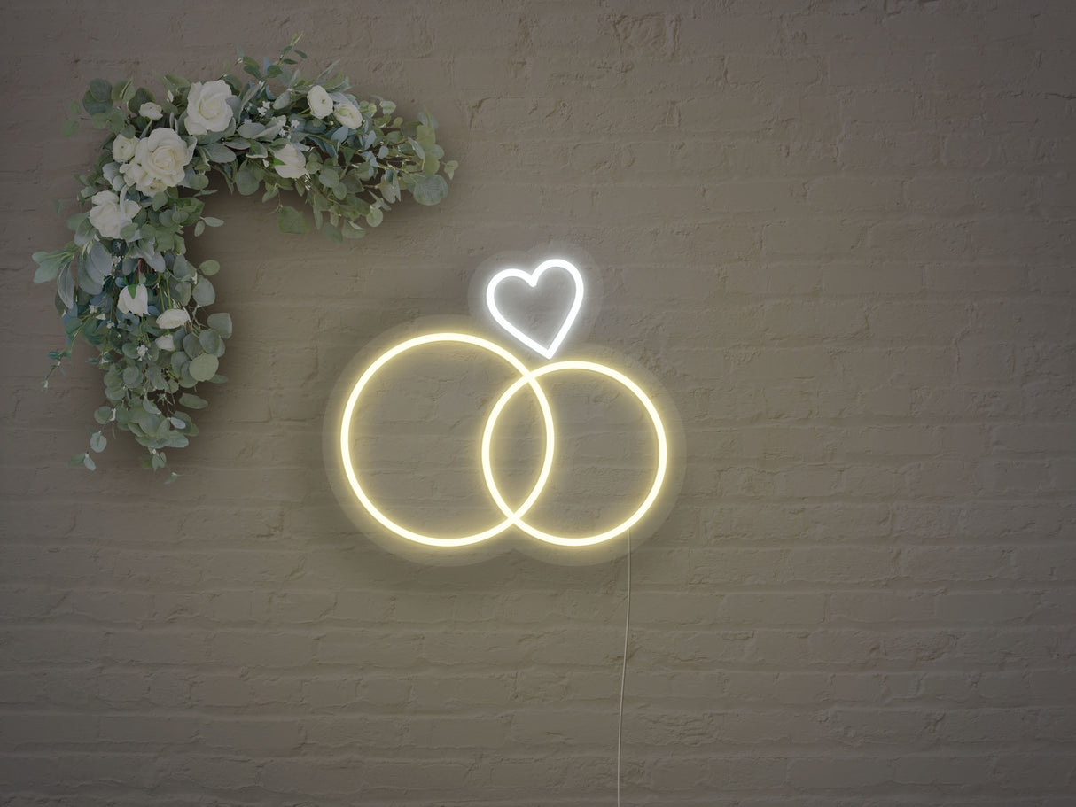 Wedding Rings LED Neon Sign