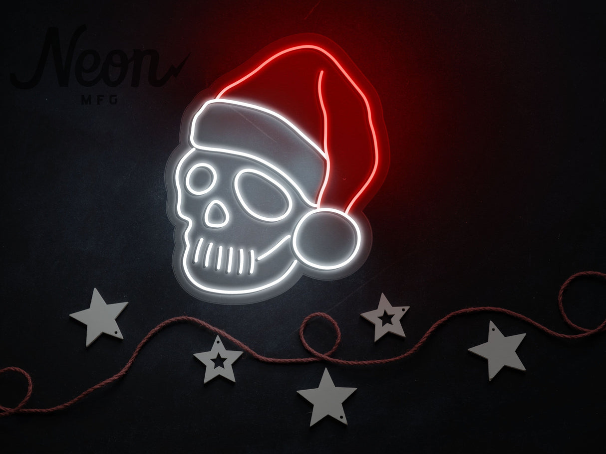 Santa Skull LED Neon Sign