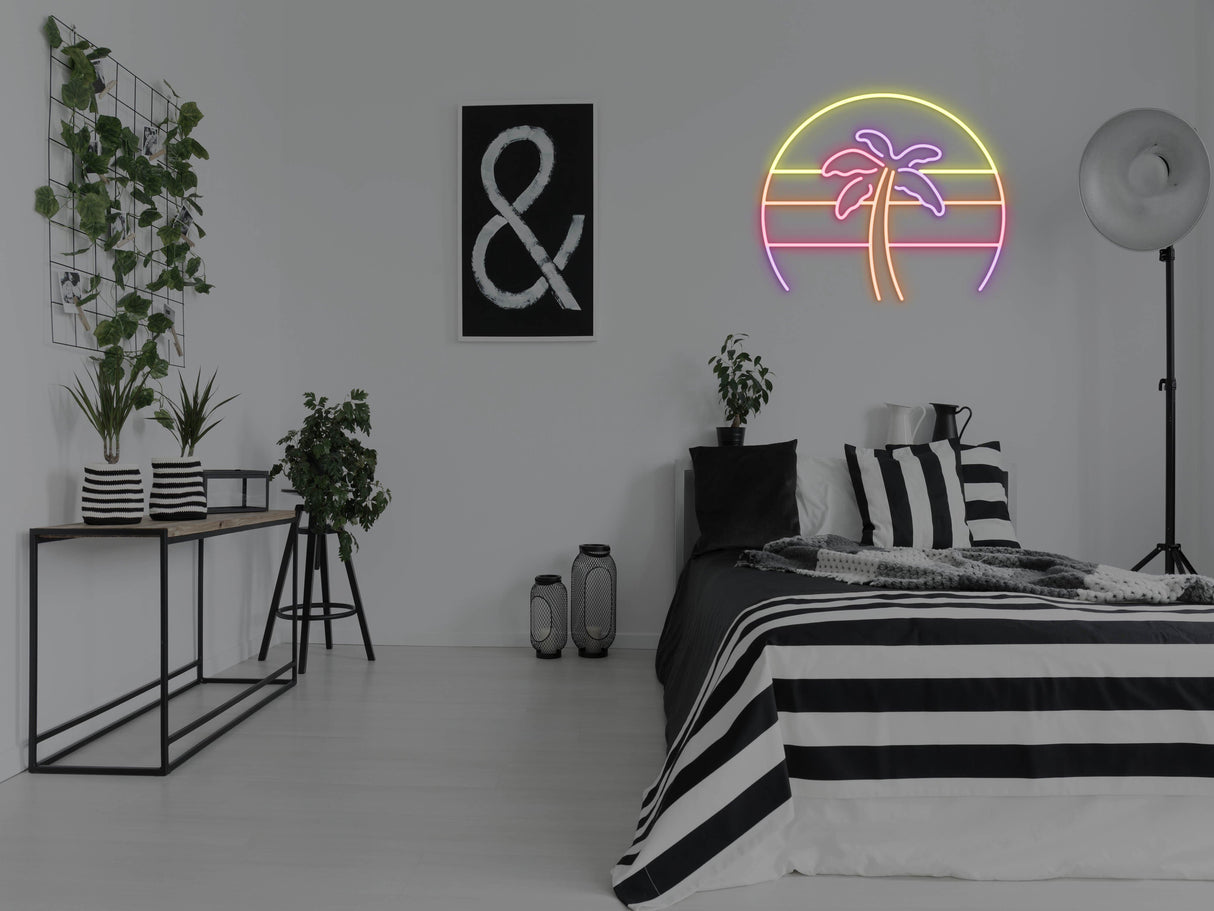 Palm Tree Retro 80s Sunset LED Neon Sign