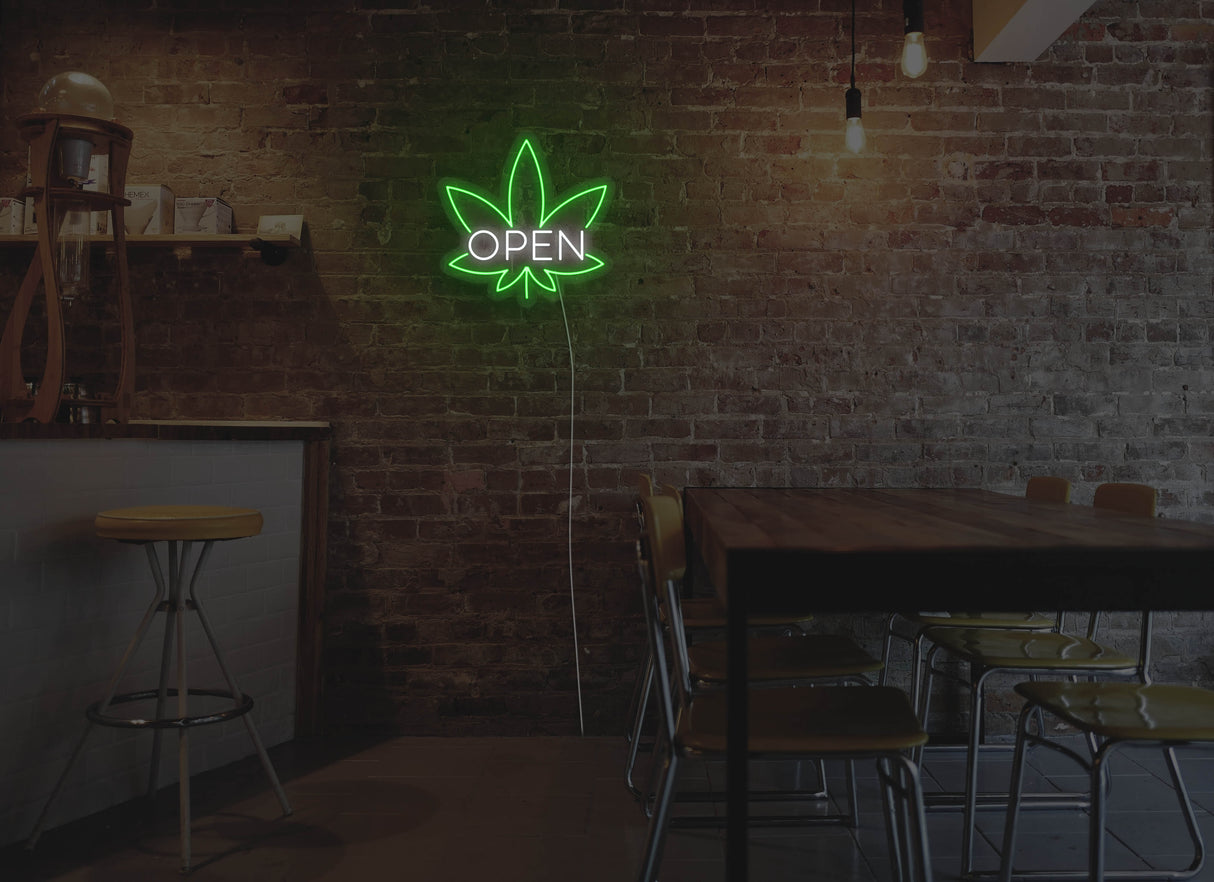 Weed Open Liquid Neon Sign