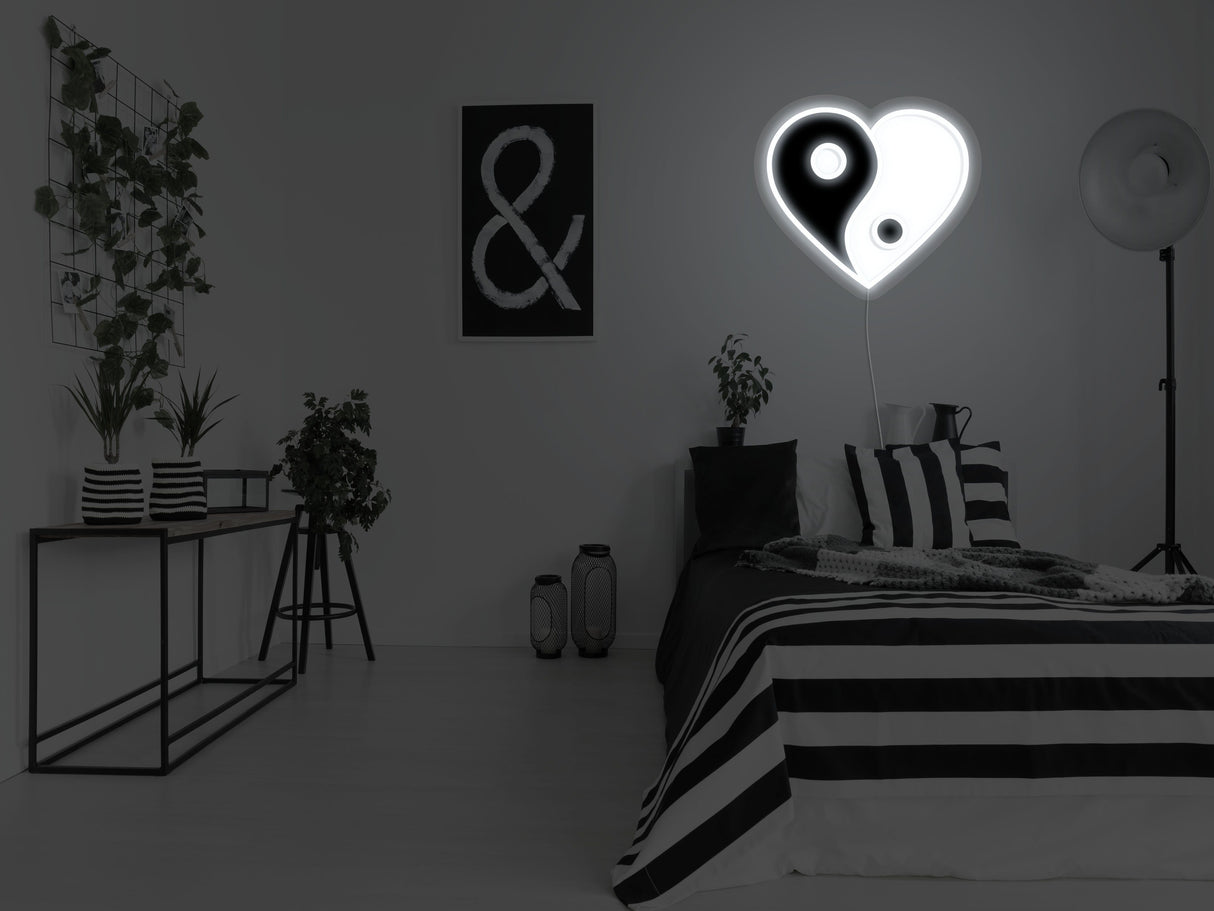 Yin Yang Heart LED Neon Sign
