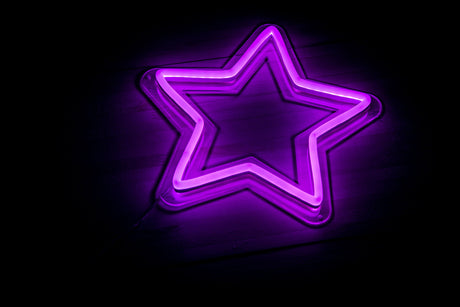 Star LED signs purple