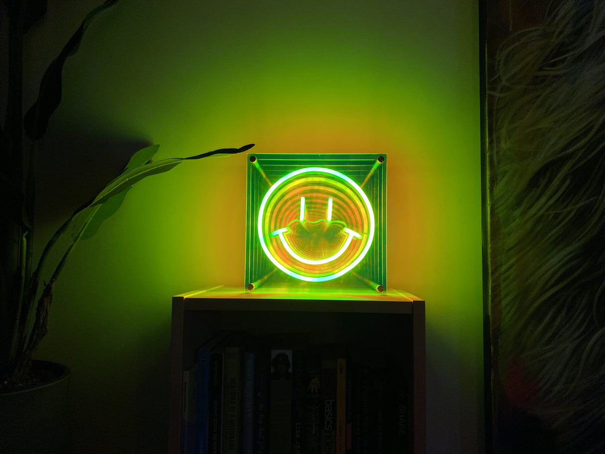 Happy Face infinity mirror LED Neon Sign