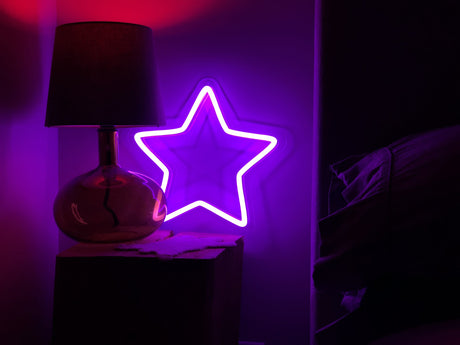 Purple Star LED sign