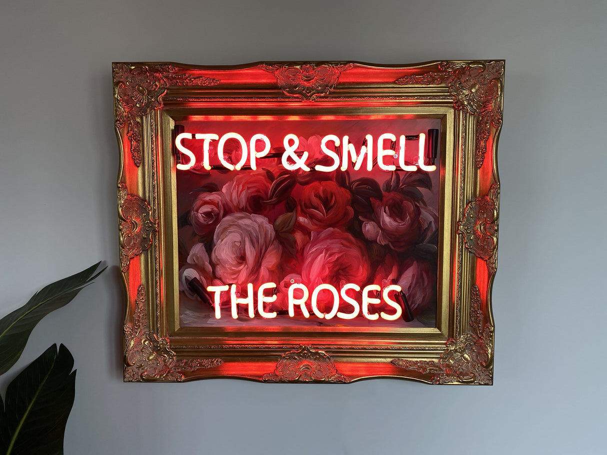 Stop & Smell The Roses Neon Sign Wall Mounted