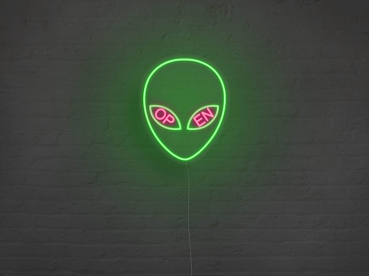 Alien Open Liquid Neon Sign