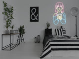 Anime Thirsty Girl Liquid Neon Sign