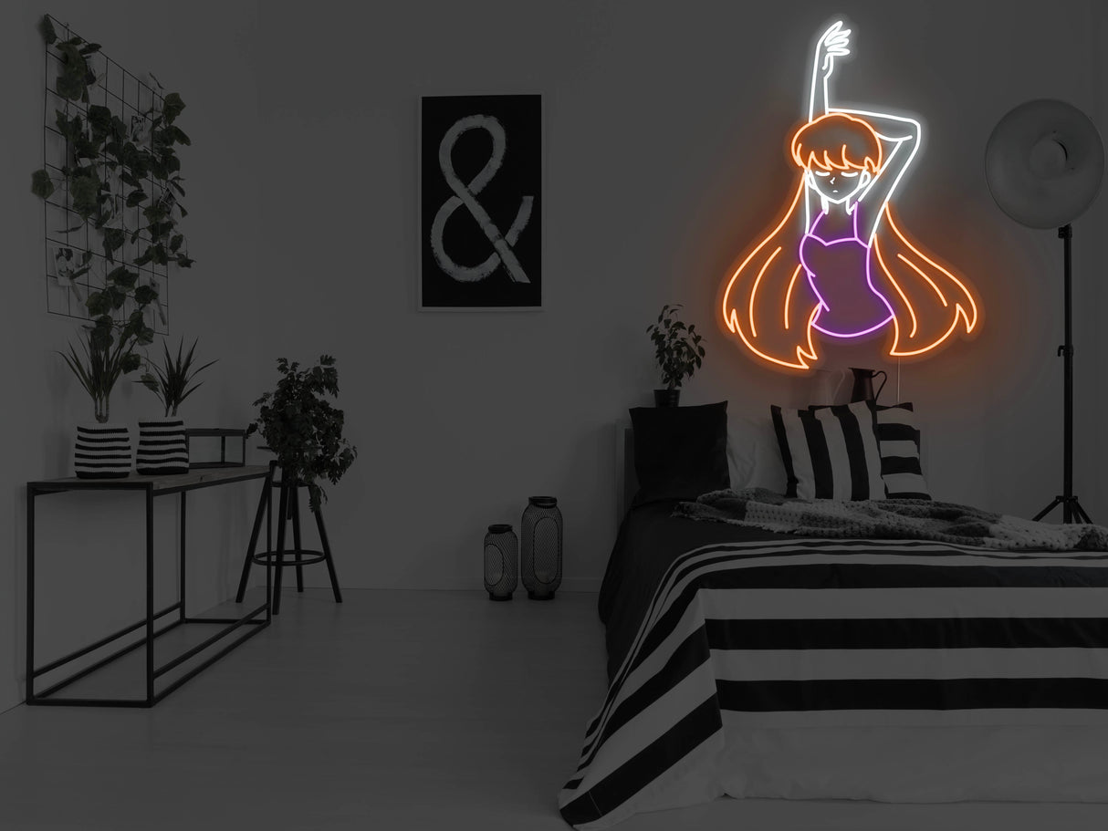 Anime Stretching Girl LED Neon Sign