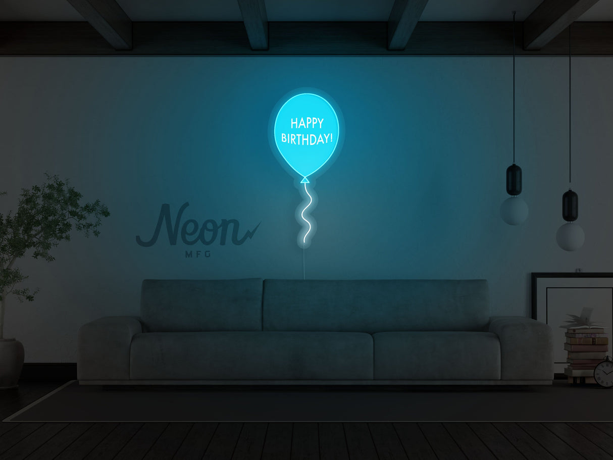 Happy Birthday Balloon LED Neon Sign