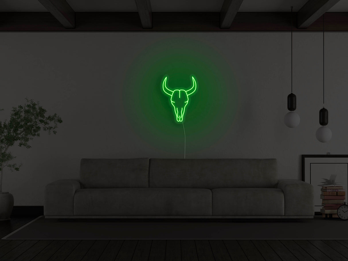 Bull Skull Liquid Neon Sign