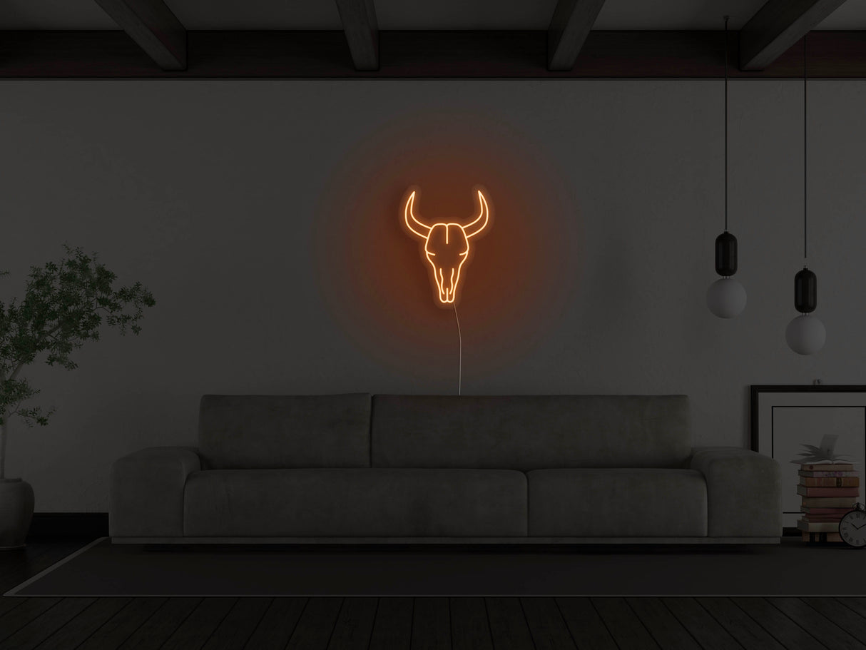 Bull Skull Liquid Neon Sign