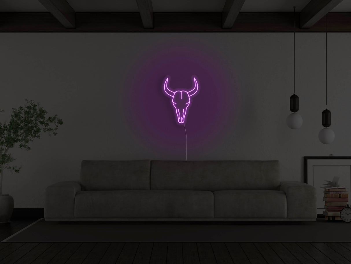 Bull Skull Liquid Neon Sign