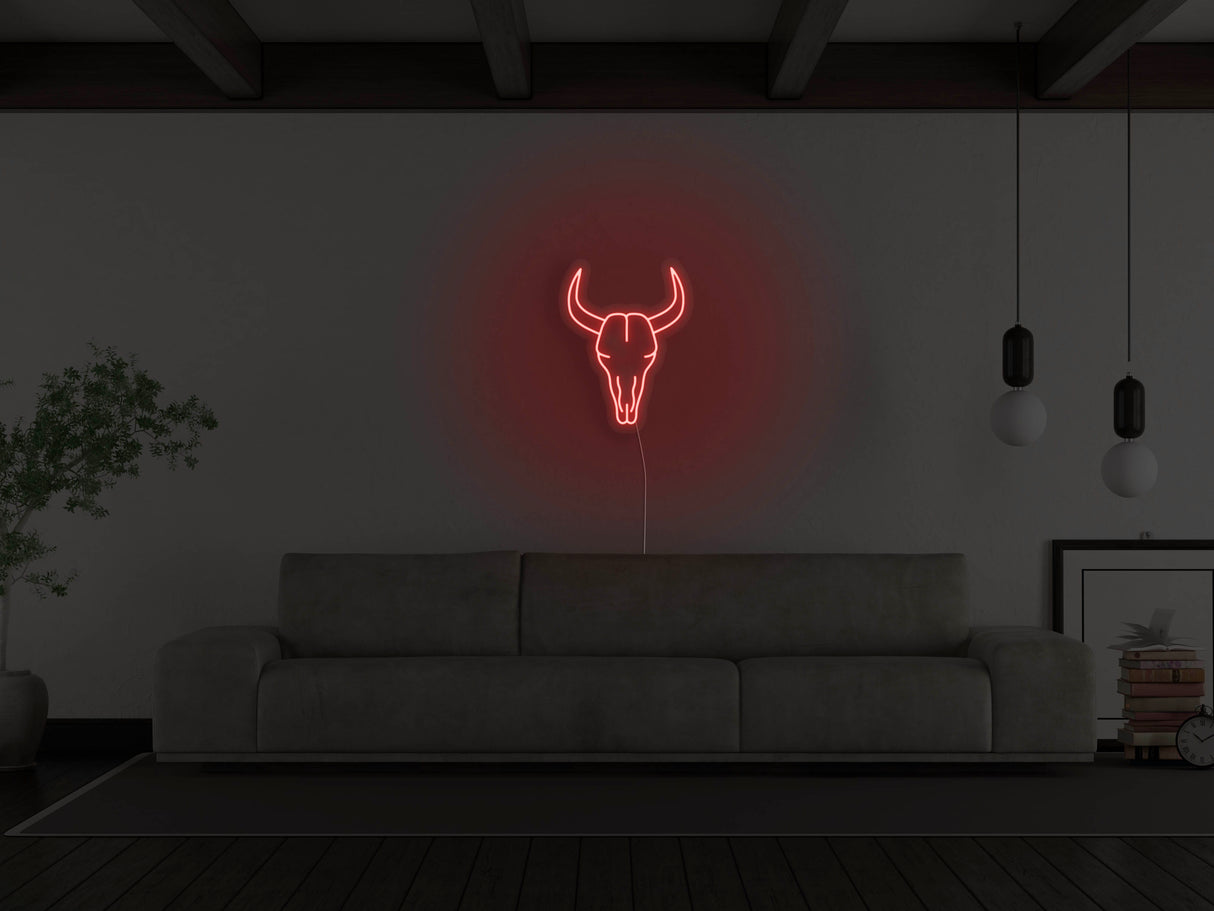 Bull Skull Liquid Neon Sign