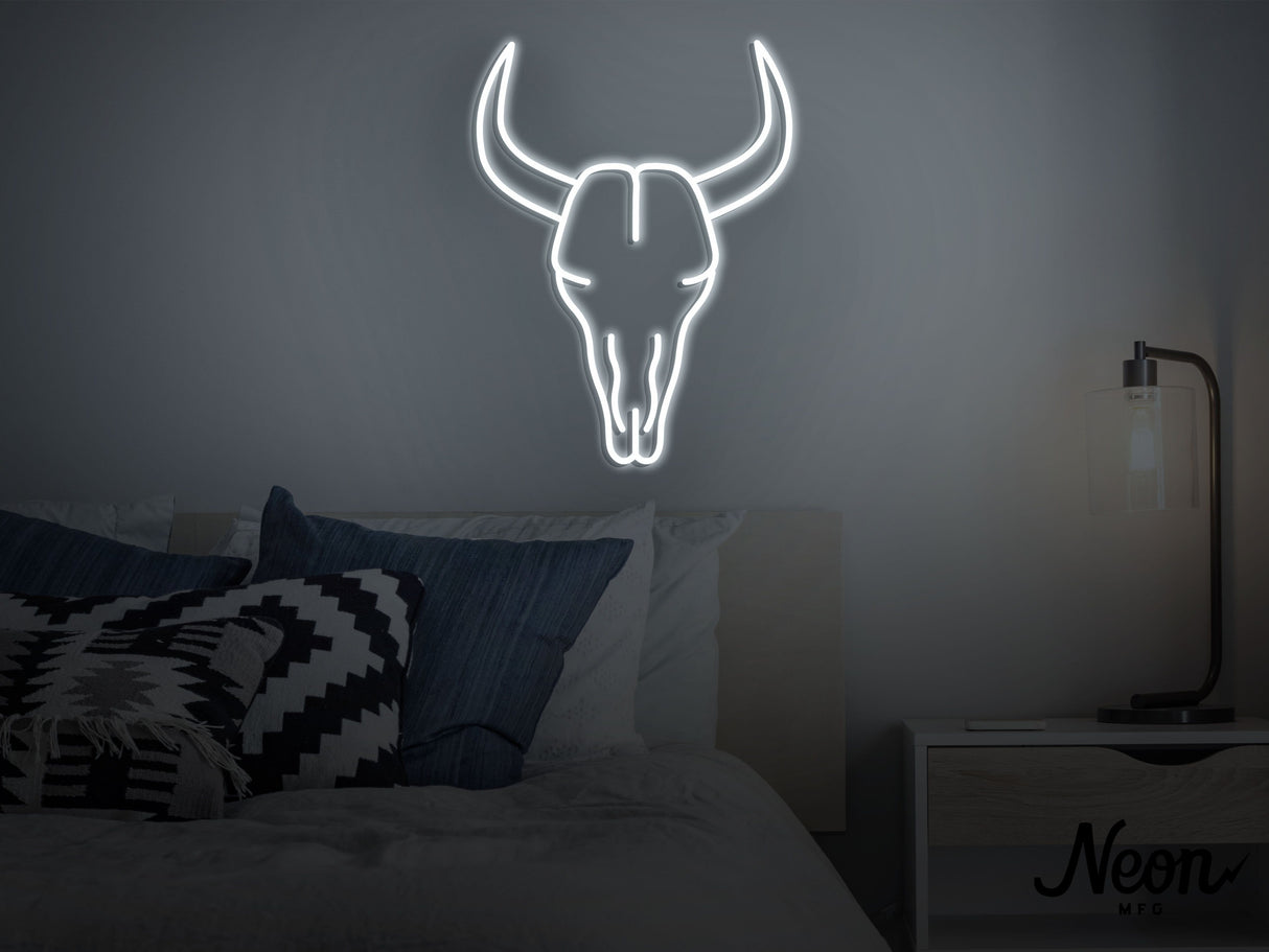 Bull Skull Liquid Neon Sign