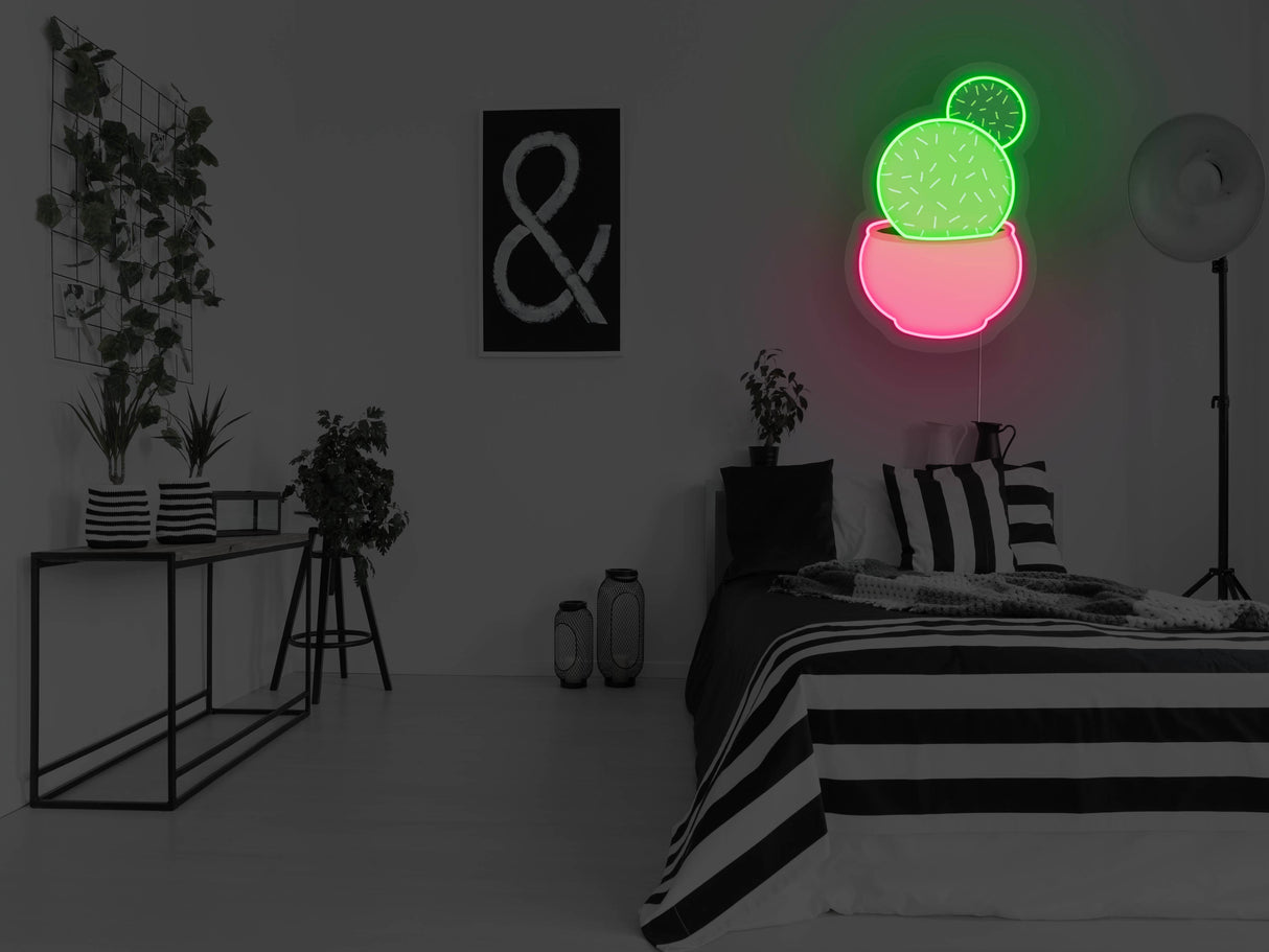 Potted Cactus Version 3 LED Neon Sign