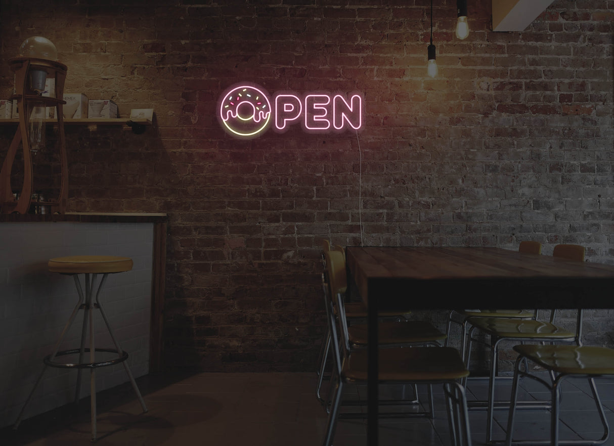 Donut Open Liquid Neon Sign