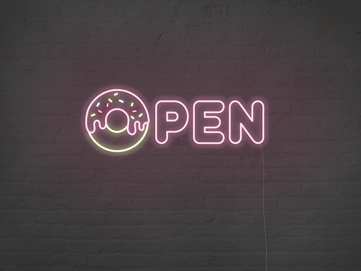 Donut Open Liquid Neon Sign