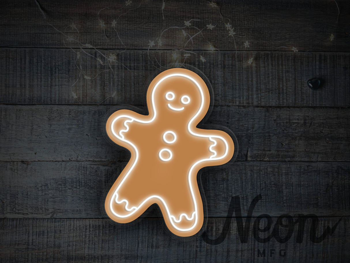 Gingerbread Person LED Neon Sign