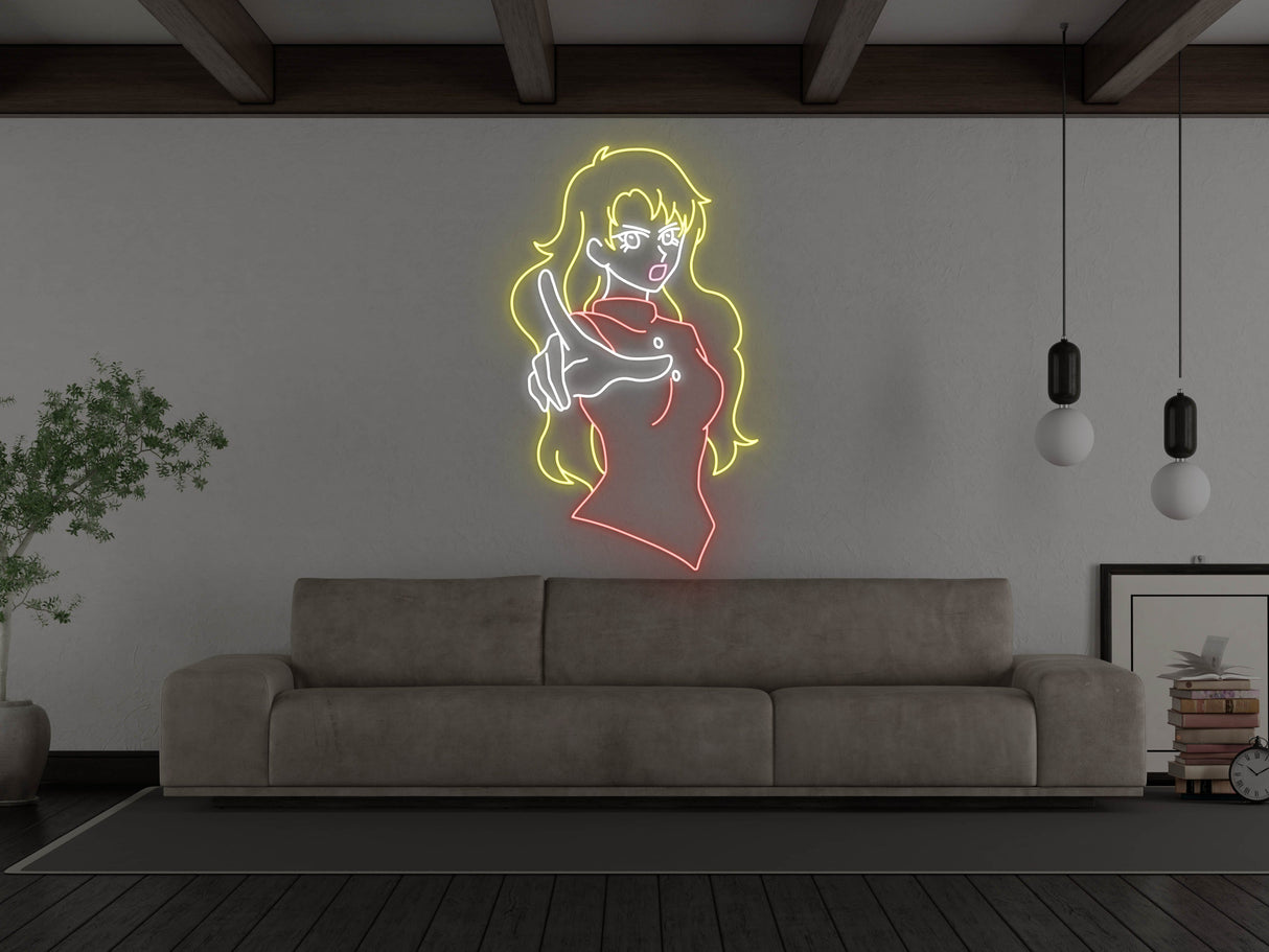 Anime Enforcer Girl Liquid Neon Sign