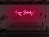 Happy Birthday Cursive LED Neon Sign