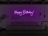 Happy Birthday Cursive LED Neon Sign