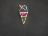 Ice Cream Open Liquid Neon Sign