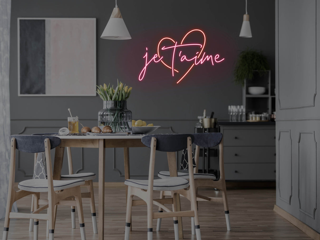 Je T'aime LED Neon Sign