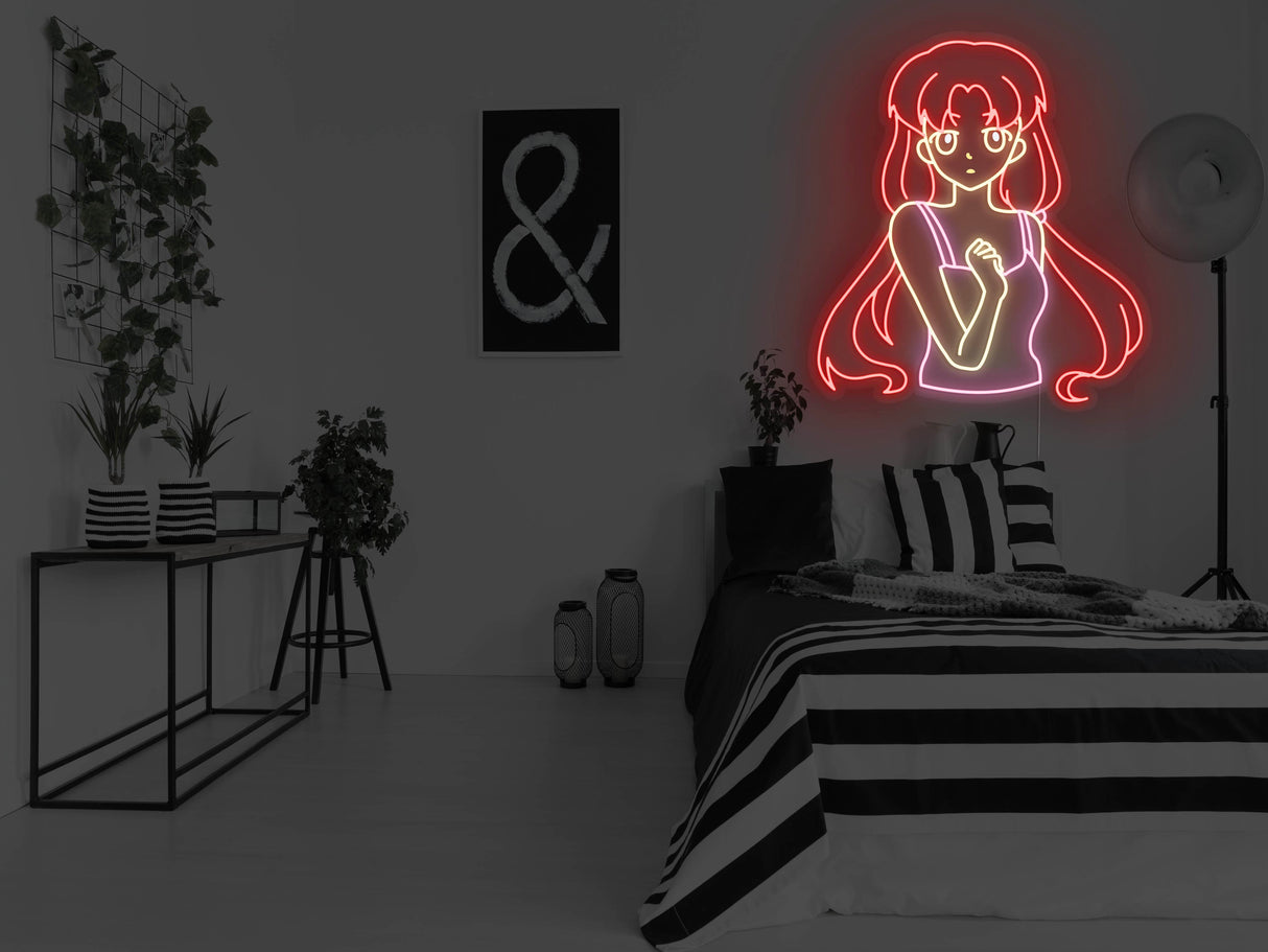 Anime Resolve Girl Liquid Neon Sign