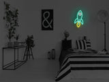 Rocket Ship Liquid Neon Sign