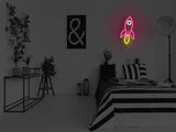 Rocket Ship Liquid Neon Sign