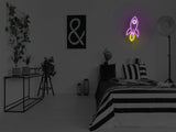 Rocket Ship Liquid Neon Sign