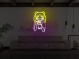 Anime Ramen Girl Liquid Neon Sign