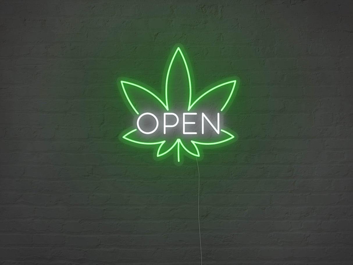 Weed Open Liquid Neon Sign